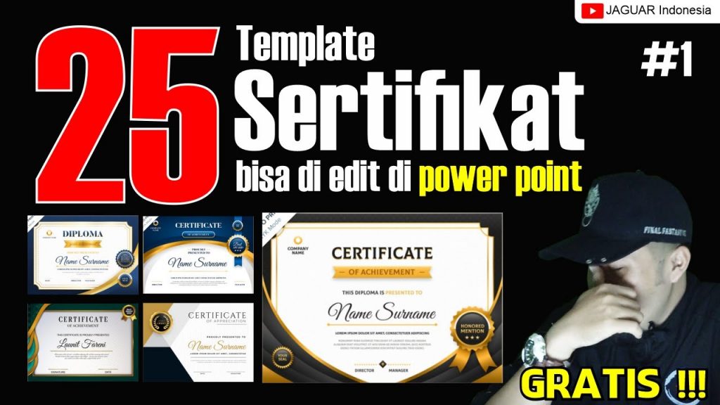 Bagi bagi template sertifikat gratis, bisa di edit di powerpoint